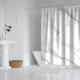 thumbnail image 2 of White Gold Geometric Marble Shower Curtain 84"x72" ,Bathroom Decorative Shower Curtains Set with 12 Hooks,Modern Waterproof Washable Shower Curtain, 2 of 6