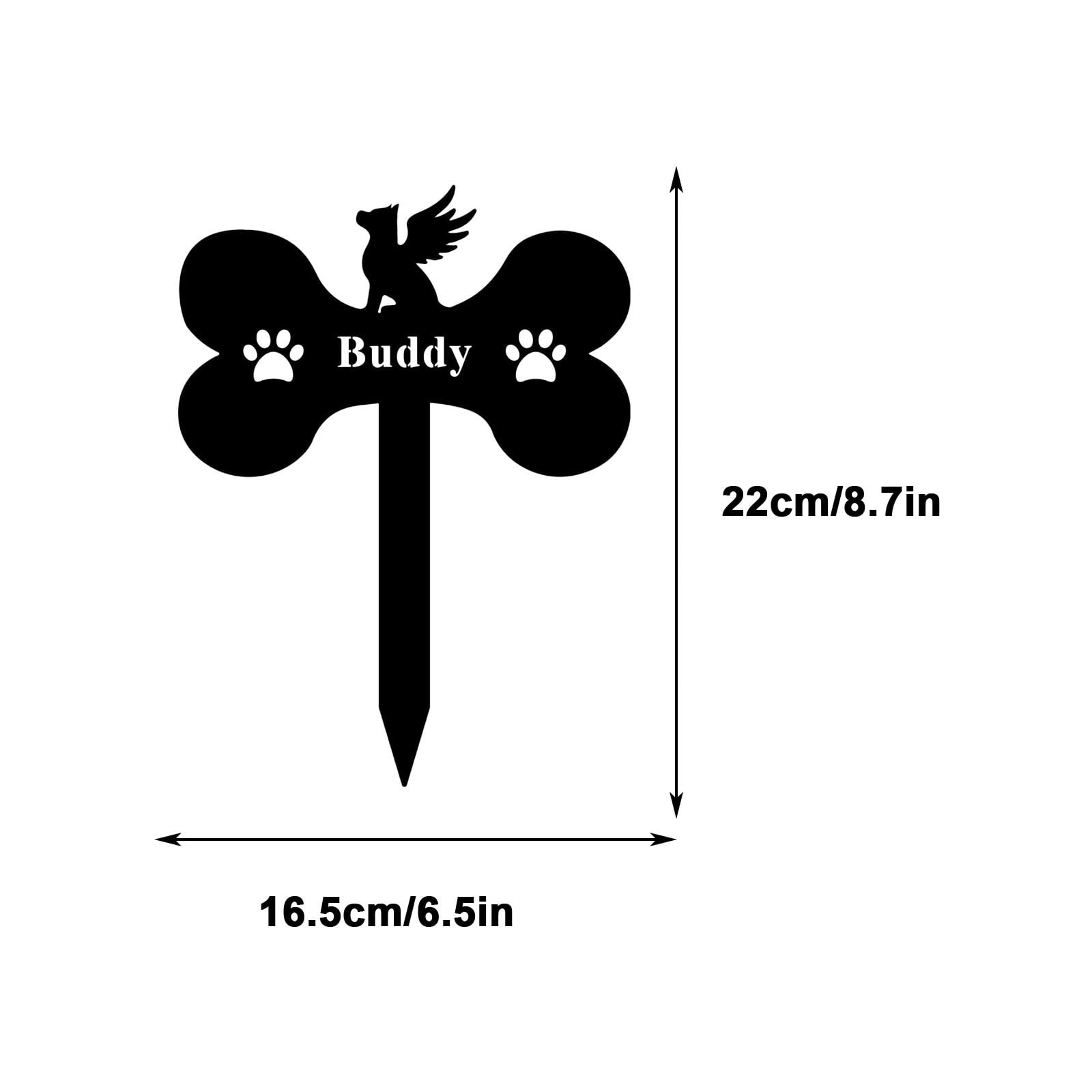 UNLLLL Personalized Metal Pet Dog Grave Markers, Dog Tombstone Garden Memorial Stake, Pet Loss Stake Memorial Plaques, for Garden Yard, to Commemorate Pet Dog (Black)
