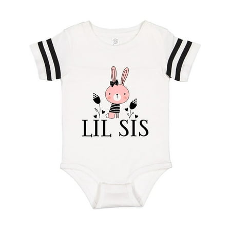 

Inktastic Little Sister Girl Bunny Lil Sis Gift Baby Girl Bodysuit