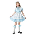 thumbnail image 1 of LOVZFMLL Girl's Pattern Long Sleeves Velvet Court Style Dress, 1 of 6