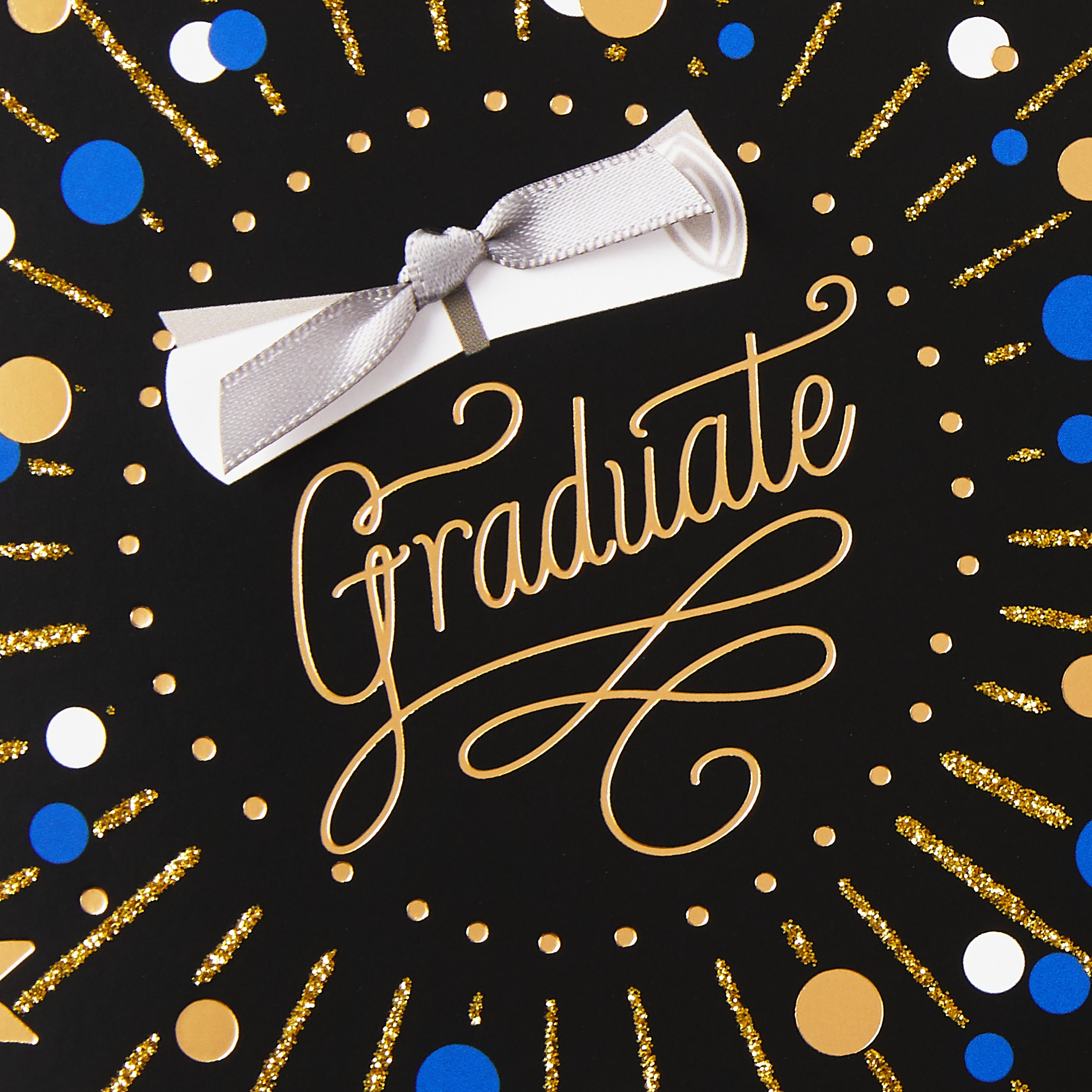 Hallmark Graduation Cards (Black, Blue and Gold), Pack of 4