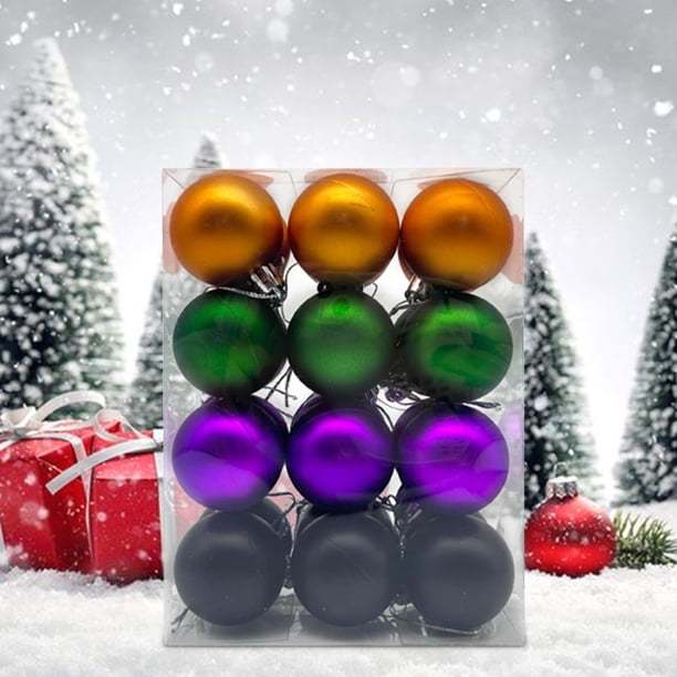 Halloween Decorations Christmas Balls Set 24 Plastic Balls Hangers 4 Christmas Tree Ornaments For Christmas