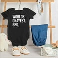 thumbnail image 3 of Worlds Okayest Bro Sibling Brother Bodysuit Jumper Boys Infant Baby Brisco Brands NB, 3 of 6