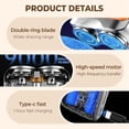 thumbnail image 4 of Portable Mini Rotary Shaver for Men, USB Rechargeable Wet Dry Electric Shaver, Dual‑Ring Pocket Shaver, Washable Cordless Travel Shaver for Home Business Trip Grooming Gift, 4 of 9