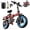 A12 - 1000W 48V 15Ah - Red, variant on 1000W Folding Electric Bike for Adults, 28MPH Foldable Ebike, 14" 750W Motor Folding Electric Bicycle, 48V 15Ah UL 2849 Certified, 60 Miles Range E Mountain Bike (Gray)