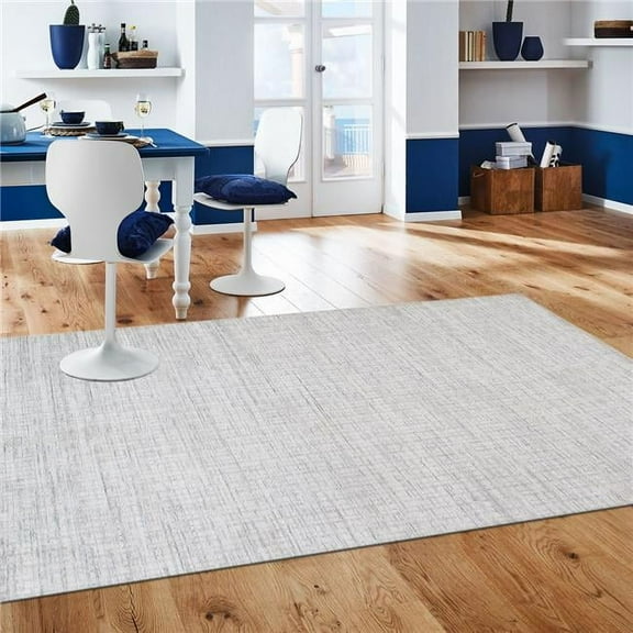 Pasargad Home 10 x 14 ft. Slate Collection Hand-Loomed Silk & Wool Rectangle Area Rug - Ivory & Silver