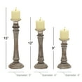thumbnail image 6 of DecMode 3 Candle Brown Mango Wood Candle Holder, Set of 3, 6 of 11