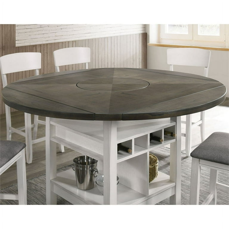 Furniture of America Alfons Wood 7 Piece Round Counter Height