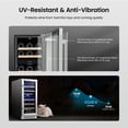 thumbnail image 5 of Yeego 15" Wine Refrigerator Cooler, 28 Bottle Dual Zone Wine Fridge Built-in or Freestanding with Stainless Steel Tempered Glass Door for Home/Office, 5 of 8