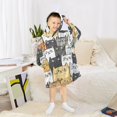 thumbnail image 6 of joogoo Wearable Blanket Hoodie for Kids Cute Cat Face Flannel Oversized Sweatshirt 3-14 Years M, 6 of 7