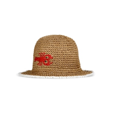No Boundaries Straw Lobster Bucket Hat, Women's, Dark Natural