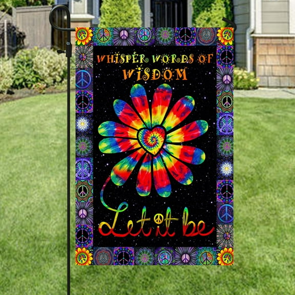 FLAGWIX Hippie Flag Whisper Words Of Wisdom Let It Be LHA1984F - Garden Flag (11.5" x 17.5")