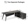 thumbnail image 7 of L-Shaped Computer Desk with File Cabinet, 78.74 Inch Large Executive Office Desk with Shelves, Grey, 7 of 7