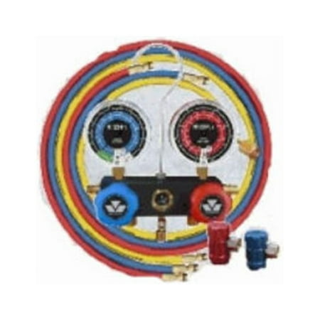 Mastercool MSC83272 73 in. Aluminum Manifold with 3 Hoses for R1234YF