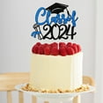 thumbnail image 5 of Sunsanly 1Pc/4Pcs Class of 2024 Cake Topper, Congrats Grad 2024 Graduation Cake Decor, High School/College Graduate Celebration Party Decoration Supplies, Black and Red Glitter, 5 of 8