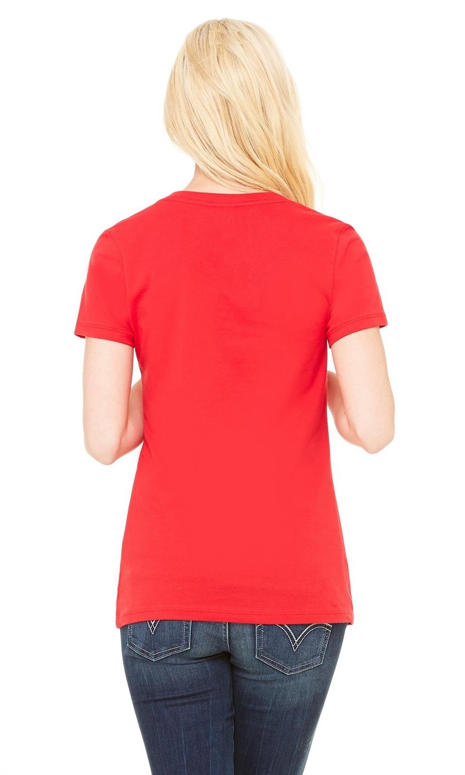 Women's Jersey Deep V-Neck Short Sleeve T-Shirt