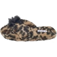 thumbnail image 4 of Cute Plush Cozy Sherpa Shearling Thong Slide Womens Flip Flops Flower Slippers (US 5-6, Jaguar), 4 of 4