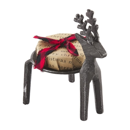Mud Pie Bought Deer Store: Set Porta Salse In Ceramica Con Spatola In Acciaio Inox, Tema Renna, Bianco, Regalo Ideale Per Le Feste - 2