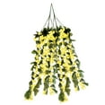 thumbnail image 3 of Artificial Violet Flower Wall Wisteria Basket Hanging Garland Flowers Fake Silk Orchid, 2 Bunches Decorative Artificial Flowers Yellow, 3 of 3