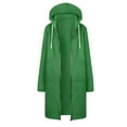 thumbnail image 5 of Feancey Long Zipper Sweatshirts for Women Hooded Fleece Lined Fashion Jackets Lightweigh Full Zip Up Hoodies 2025 Casual Loose Fall Jacket with Pockets On Sale Green M, 5 of 9