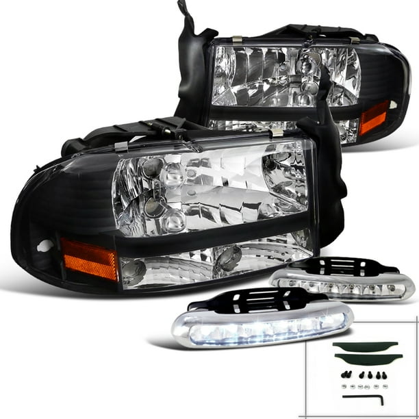 SpecD Tuning For 19972004 Dodge Dakota/Durango Black 1Pc Headlights