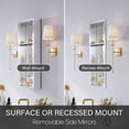 thumbnail image 2 of ANGELES HOME 12" x 30" Recessed or Surface Mount Medicine Cabinet, Aluminum Mirror Cabinet with Open Shelves and Tempered Glass Inserts, 2 of 11
