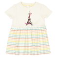 thumbnail image 3 of Inktastic Eiffel Tower in Paris with Flowers and Pink Banner Girls Baby Dress, 3 of 5