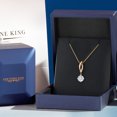 thumbnail image 5 of Gem Stone King 10K Yellow Gold White Moissanite and Lab Grown Diamond Pendant Necklace for Women | 1.03 Cttw | Gemstone Birthstone | Round 6.5MM | With 18 inch Chain, 5 of 7