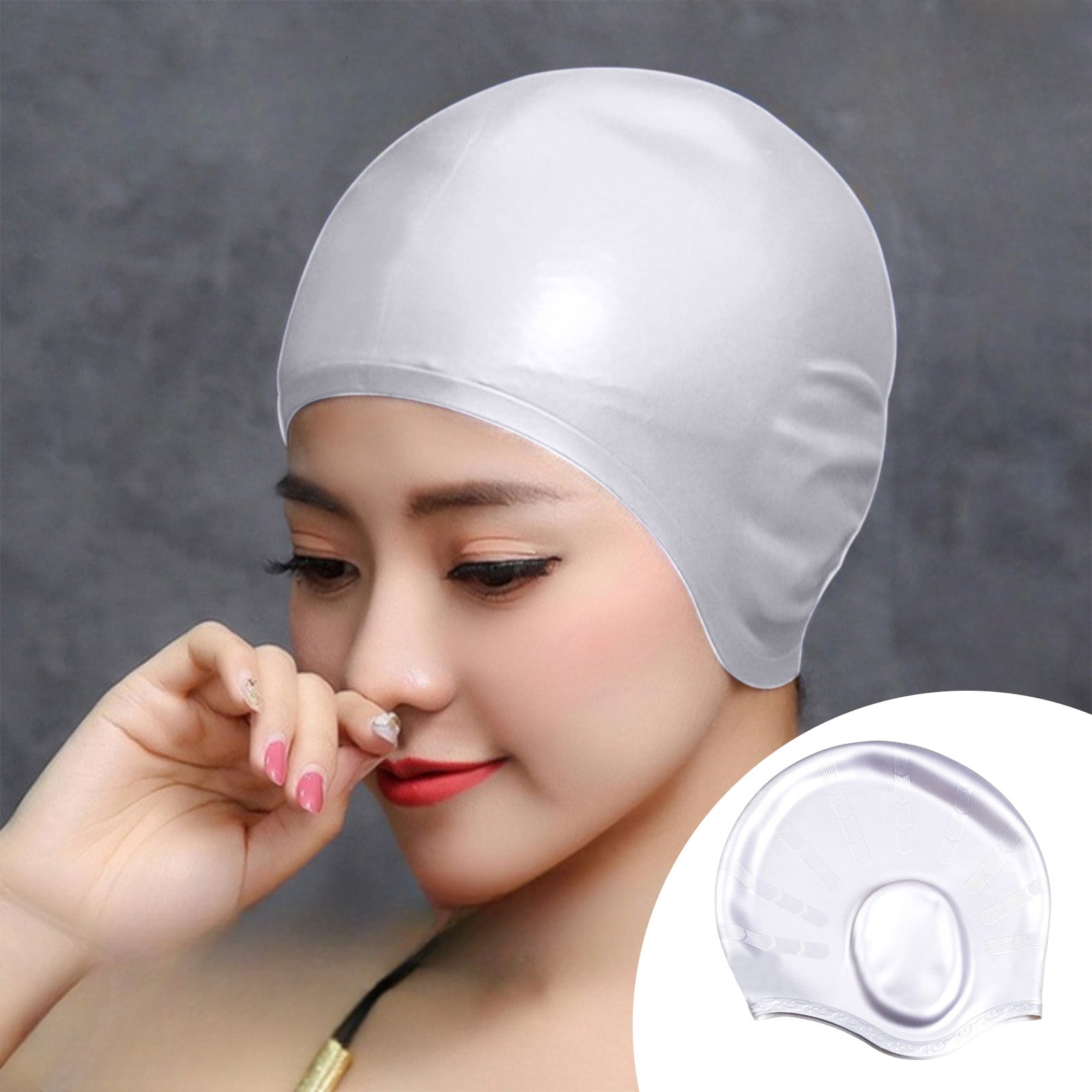 Lsljs Swimming Cap Adult Models High Rebounds Silicone Swimming Cap Three Dimensional Ear Protection Waterproofs Not Strangulation Swim Cap Sports Eq