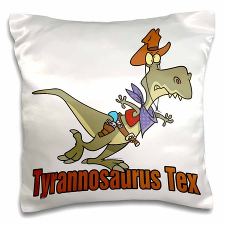 3dRose, Tyrannosaurus Rex Tex Cowboy Dinosaur, 16x16 inch Pillow Case