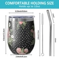 thumbnail image 5 of 12oz Stemless Wine Tumblers Pioneer Flower Vacuum Insulated Stainless Steel Travel Tumbler Cups Mug with Lid and Straw for Champaign,Cocktail,Beer with Cleaning Brush, 5 of 5