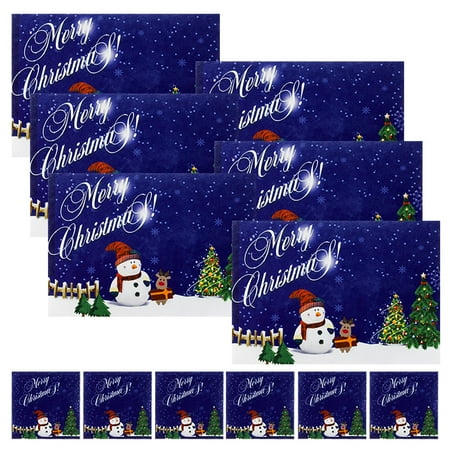 

Christmas Placemats Felt Washable: 6PCS Table Mats with 6PCS Holiday Coasters