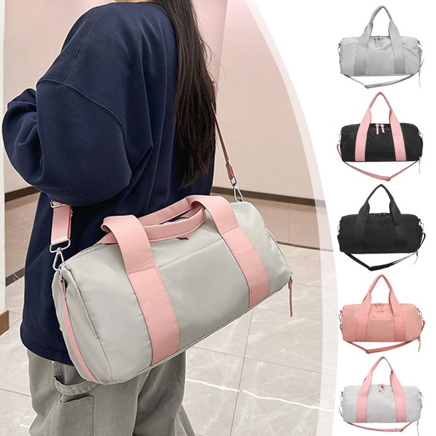 Bolsa de viaje fitness multifuncional | Tela de sarga resistente al agua para gimnasio y bolsa de lona para la noche | Bandolera de mano | Gran capacidad con compartimento para zapatos | 40x18x22cm