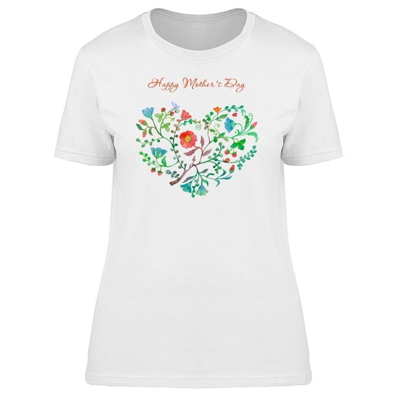 Happy Mothers Day Floral Heart Tee Women's -Image by Shutterstock