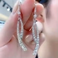 thumbnail image 4 of GKNET Gorgeous Crystal Cubic Zircon Earrings Stud Dangle Drop Wedding Delicate Jewelry Women US-gold, 4 of 9