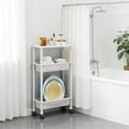 thumbnail image 4 of EGNMCR Multi Layer Movable Plastic Storage Rack Large Capacity Layered Storage Rack With Wheels Living Room/bedroom/bathroom/kitchen Item Storage Rack Plasti c trolley, 4 of 6