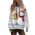 thumbnail image 2 of Sakmal Plus Size Womens Hoodies Cute Christmas Sweatshirts Soft Snowmen Print Hoodies for Women, 2 of 9
