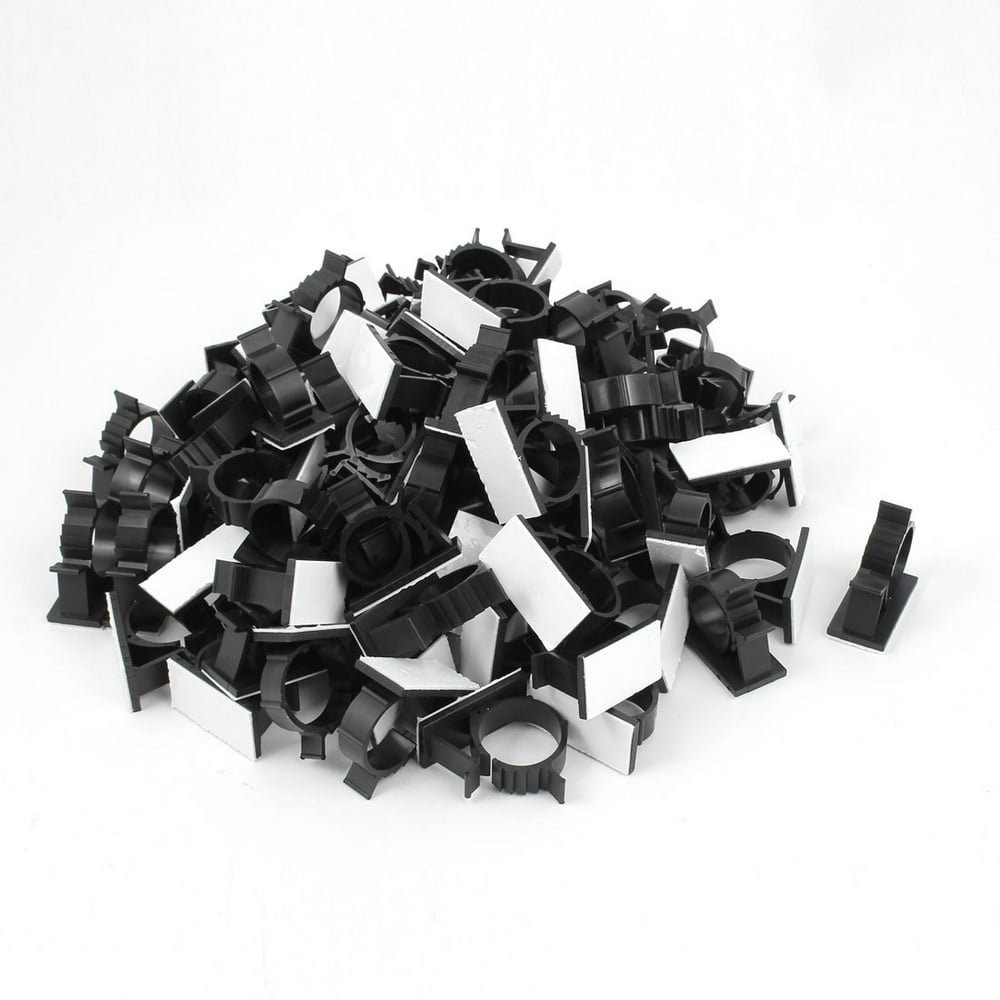 100Pcs Self Adhesive Adjustable Wire Cable Ties Clamp Sticker Clips ...