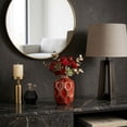 thumbnail image 4 of Geometric Vase for Living Room Display - Modern Ceramic Flower Vase for Home, Office, Table, or Bedroom Decor - Decorative Accent for Mantel, Console, and Kitchen Counter - 8", Red & Gold, 4 of 8