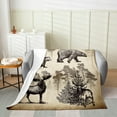 thumbnail image 2 of Woodland Animals Throw Blanket Twin 60x80 Inch Bear Moose Elk Blanket,Reindeer Rustic Deer Fleece Blanket Country Pine Trees Wildlife Vintage Farmhouse Decor, 2 of 4
