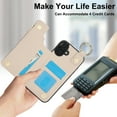 thumbnail image 5 of ELEHOLD Case for iPhone 16, Magnetic Closure Kickstand Zipper Wallet Case with 3 Card Slots & Ring Holder,Shockproof RFID Blocking Phone Case,White, 5 of 8