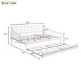 thumbnail image 3 of Full Size Daybed with Trundle, Solid Wood Day Bed Frame for Living Room/GuestRoom/Bedroom, Wooden Slat Support, Multi-functional Sofa Bed, No Box Spring Needed,  White, 3 of 9