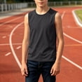 thumbnail image 5 of BCSIOAOI Toddler Boys Tank Tops,Cotton Crew Neck Plain Solid Sleeveless Casual Sports Tank Tops Dark Gray 4-5t, 5 of 6