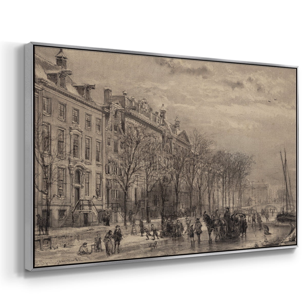 Vintage Landscape-CCXXXIII By Wexford Home Framed in Silver Wood Gallery Wrapped Canvas 17 in. x 25 in.