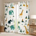 thumbnail image 2 of Castle Fairy Cartoon Elephants Giraffe Curtains Pack of 2 (42x84 Each) for Boys Girls,Cute Animal Curtains Blackout,Kawaii Jungle Wildlife Bedroom Curtains,Breathable Home Decor, 2 of 6