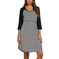 thumbnail image 3 of Julyccc Robe d'Allaitement à Manches 3/4 Rayée pour Femmes Enceintes, 3 of 5