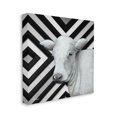 thumbnail image 3 of Cow Portrait Stripes Pattern Animals & Insects Graphic Art Gallery Wrapped Canvas Print Wall Art, 3 of 7
