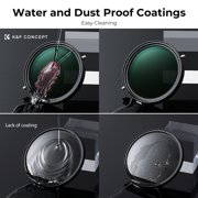 K&F CONCEPT 37mm Variable ND2-ND32&CPL 2 in 1 Lens filter ND Filter&Circular Polarizing