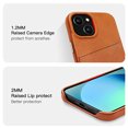 thumbnail image 5 of Luckycoin Handmade Genuine Leather Case for iPhone 13 Mini 5.4-Inch,Anti Slip Ultra-Thin Cover, Vintage Top Grain Leather,Card Holder for Apple iPhone 13 Mini Case, 5 of 7