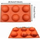 thumbnail image 3 of Molde de silicona con forma de cúpula grande de 6 cavidades, 65 mm de diámetro, para hornear chocolate, pasteles, gelatina y mousse, 3 of 8
